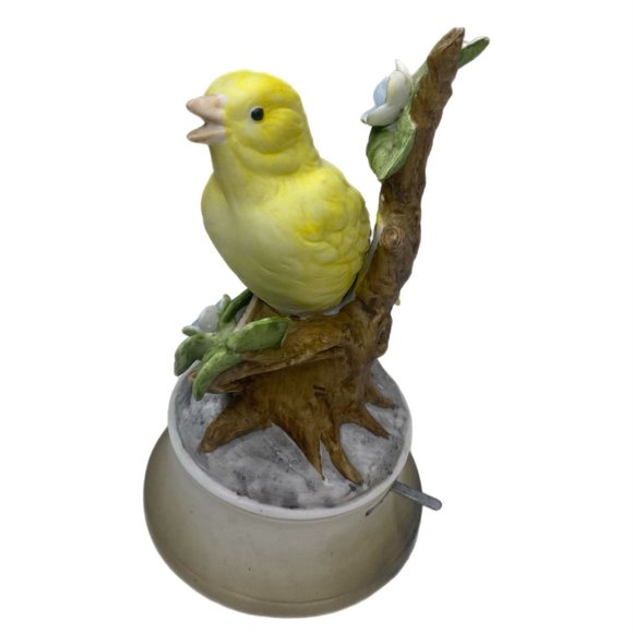 Yellow Canary on Limb Shafford Music Box Figurine Vintage - Picture 7 of 11